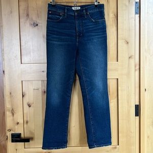 Madewell slime Demi boot cut jeans. Dark wash with 27” inseam.